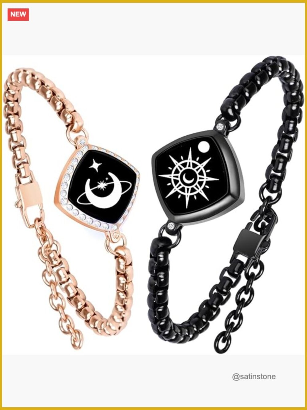 Long Distance Touch Bracelets for Couples - Vibration & Light Up Remote Smart